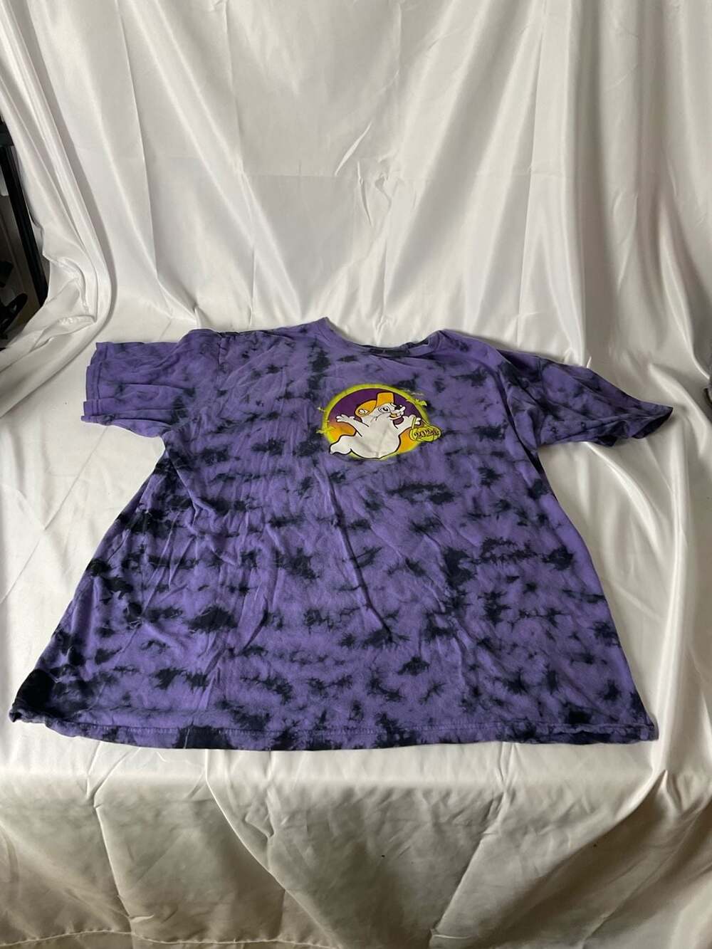 Buc-ee's Hey Boo Halloween T-Shirt Size XL Purple Tie-Dye